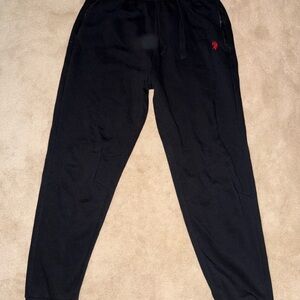 U.S. Polo Assn. Black Joggers with Red Logo
